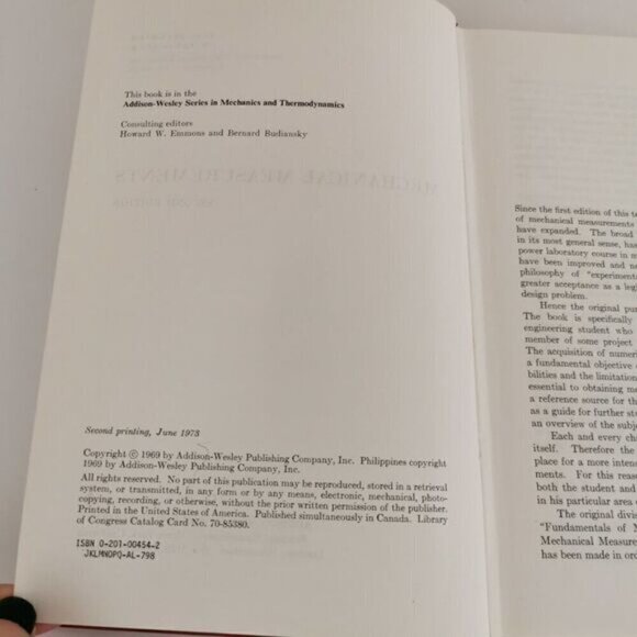 1973 Mechanical Measurements Textbook 2nd Ed, HIGHLIGHTING Beckwith Engineering - Picture 3 of 8